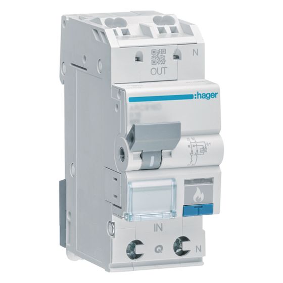 hager Fehlerlichtbogen-Schutzeinrichtung AFDD mit LS-Schalter 1P u. N 6kA B-13A 2M