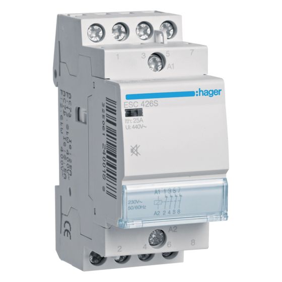 hager Installationsschütz brummfrei 25A 4 Öffner 230V