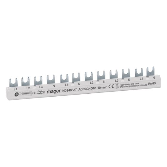 hager Phasenschiene 12 Module 63A L1L2L3N-L1N-L2N-L3N-L1N QuickBusbar