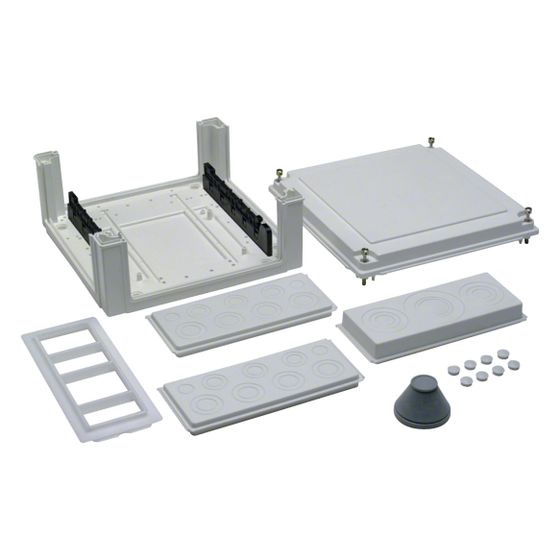 hager Kabelanschlusskasten, 324x307x149mm, IP54, SKII, für SaS-Träger-40mm, seitlich