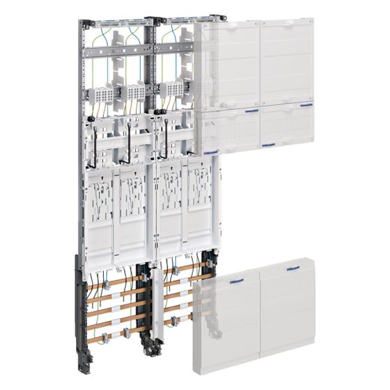 hager Komplettfeld, univers Z, 4 Zählerplätze, BKE-I, OKK, H 1050mm, 2-feldig