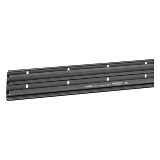 hager Sockelleistenkanal-Unterteil, PVC Recyclat 30% zu SL 20x80mm, 3 Kammern, schwarz