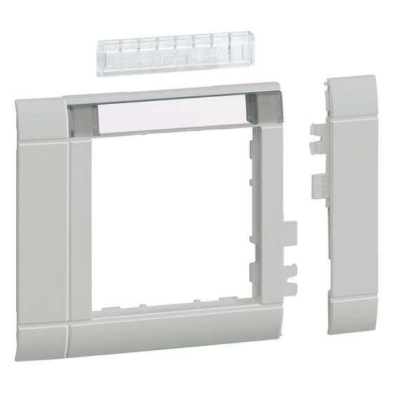 hager Rahmenblende modular, ZS 55, OT 80, hfr, Beschriftungsfeld, lichtgrau