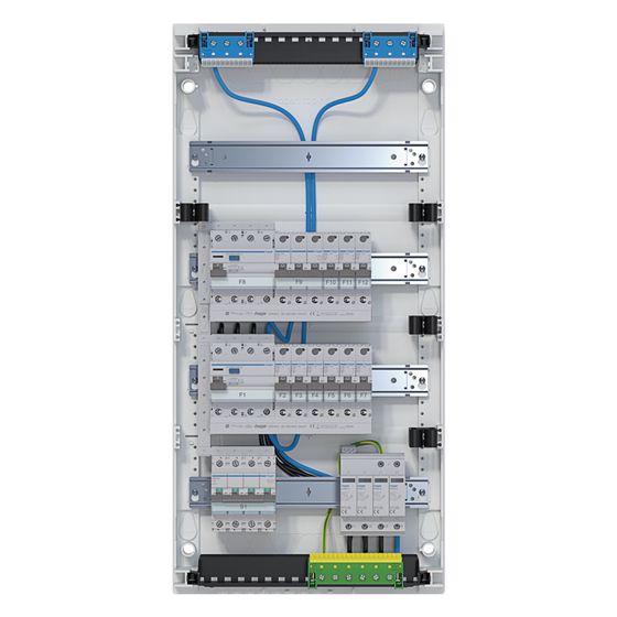 hager Kleinv.,volta,APV,4x12PLE,IP30,best.u.verdrah.,2 FI-Kreise,Übersp.abl.,Hauptsch.