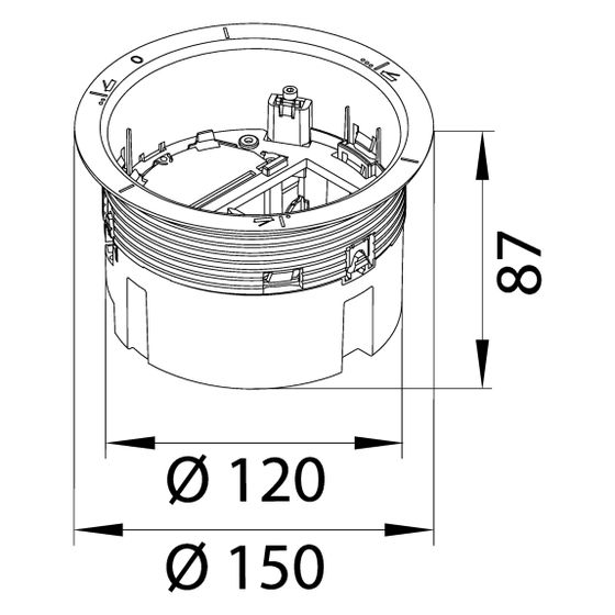 hager Installationsdose R02, 2x SCHUKO, Keystone Typ 01 2-f, Metall Tubus silber