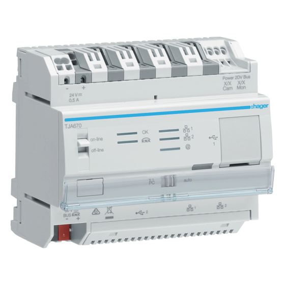 hager domovea basic mit easy und IoT, KNX IP Gateway, EIB Server für Verteilereinbau