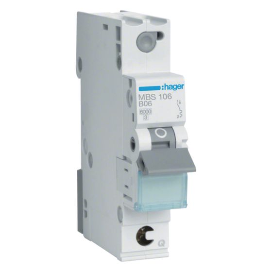 hager Leitungsschutzschalter 1 polig 6kA B-Charakteristik 6A QuickConnect 1 Modul