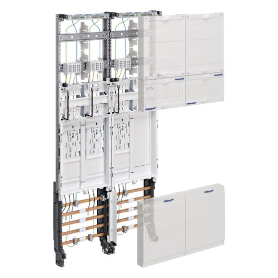 hager Komplettfeld, univers Z, 1050mm, 3 ZP/Reserve, eHZ, DSS, 2-feld, Ausführung EnBW