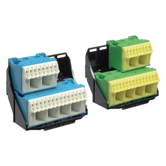 hager Träger, univers Z, mit 2 x 28 PE/N-Klemmen in Quick-Connect Technik, waagerecht
