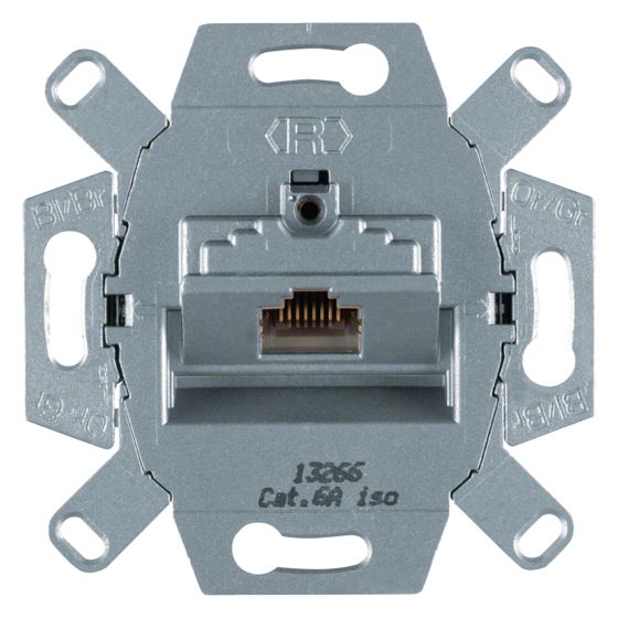 hager Anschluss Dose 1x RJ45 geschirmt, Cat.6a, für Zentralscheibe UAE 1-fach, hfr