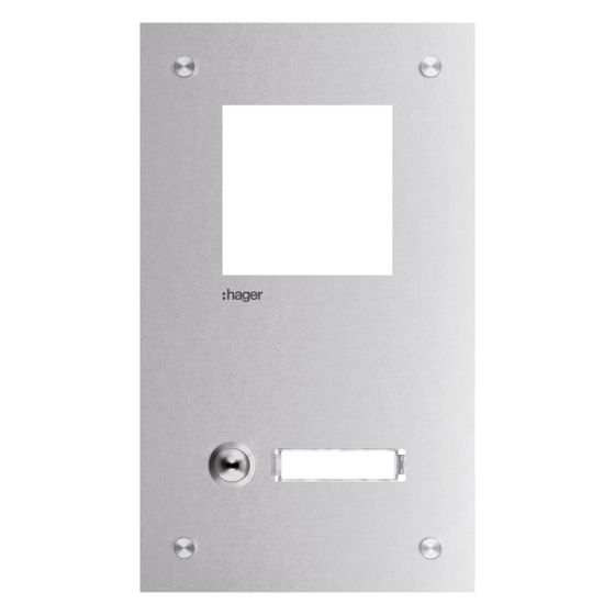 hager Frontplatte intercom mono 1 Taste u. Namensschild, Edelstahl, 255x150x32