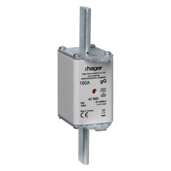 hager NH-Sicherungseinsatz NH2C gG AC500V 160A Kombi-Melder mit Metall-Grifflasche
