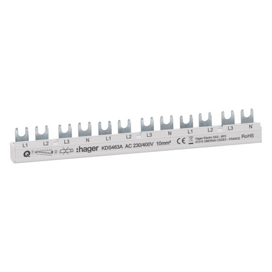 hager Phasenschiene 12 Module 63A L1L2L3N-L1L2L3N-L1L2L3N QuickBusbar