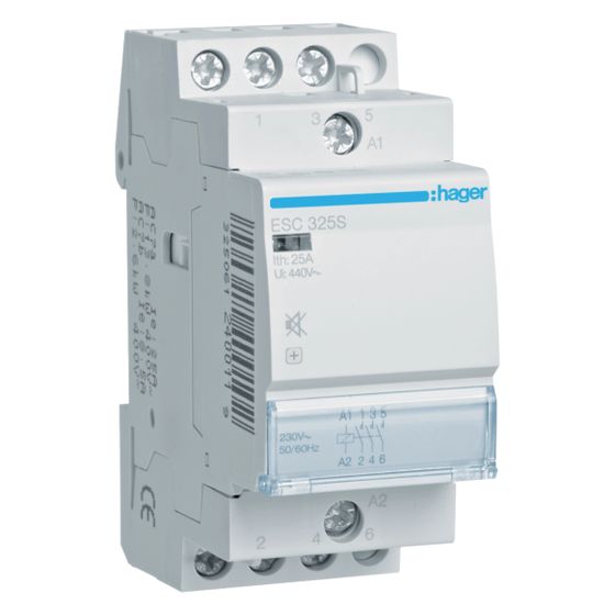 hager Installationsschütz brummfrei 25A 3 Schließer 230V