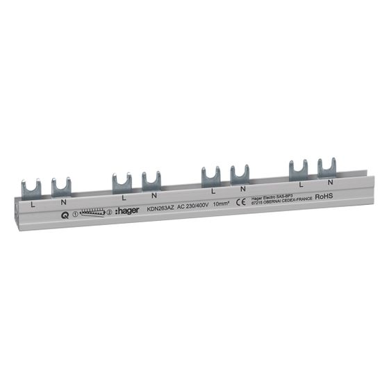 hager Phasenschiene 2P Gabelanschluss 10 mm2 für ARFxxxD 12 Module
