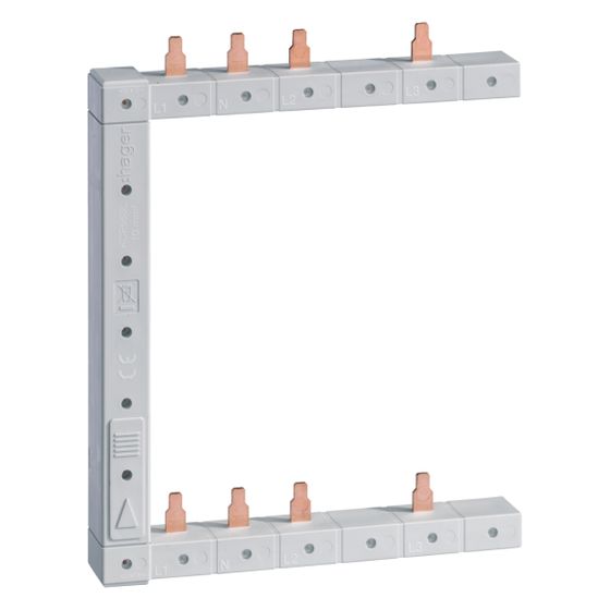 hager Phasenschiene senkrecht 63A links L1N-L2N-L3N zu L1N-L2N-L3N 125mm 2-reihig