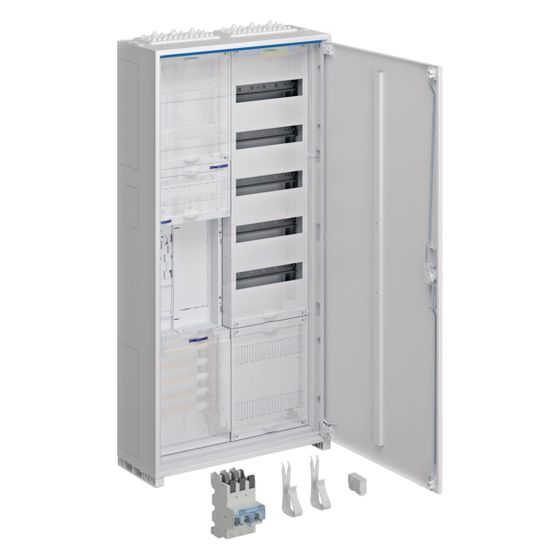 hager Komplettschrank, univers Z, 1ZP, RES, BKE-I, VT5, APZ, SLS 50A, 1100x550x205mm