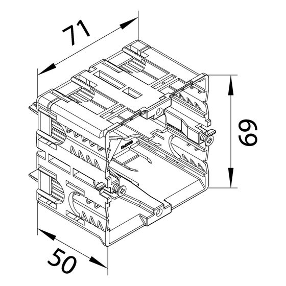 hager Geräteeinbaudose 1-fach Energie f. BR C-Profil für tehalit Rahmenblende modular