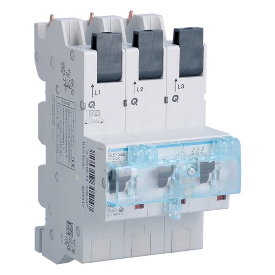 hager SLS Schalter 3-polig Cs-Charakteristik 50A für Sammelschiene QuickConnect