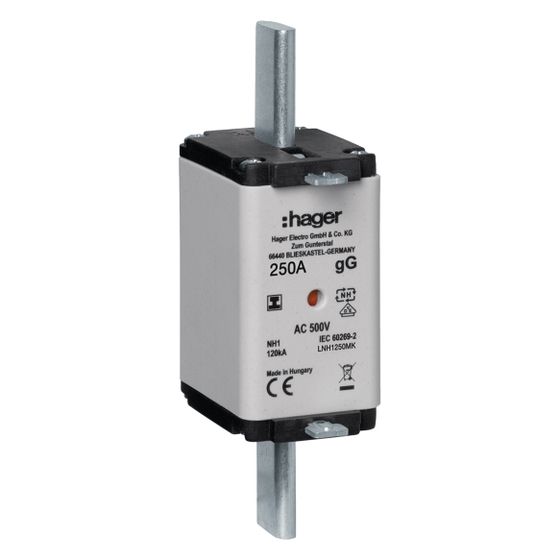 hager NH-Sicherungseinsatz NH1 gG 500V 250A Kombi-Melder mit isolierter Grifflasche