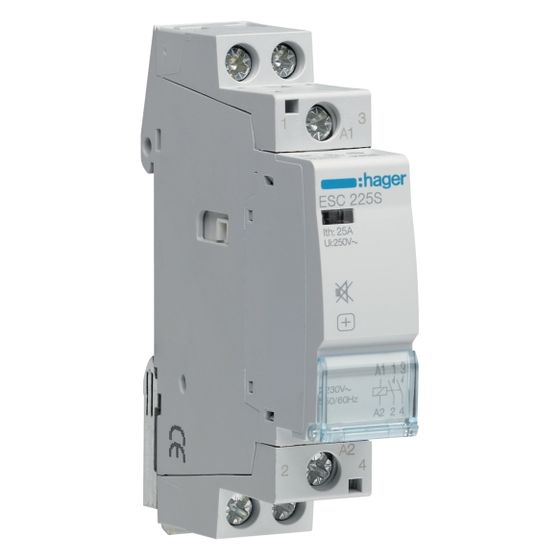 hager Brummfreies Schütz / Schaltschütz, Reiheneinbau, 25A, 2S, 230V AC