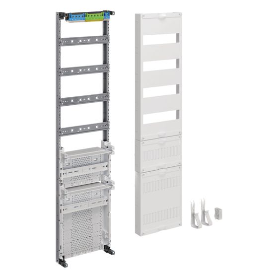 hager Verteilerfeld, univ.Z, H:1050mm, VT 4-reihig, 1-feld., 300mm APZ unten u. 1x RFZ