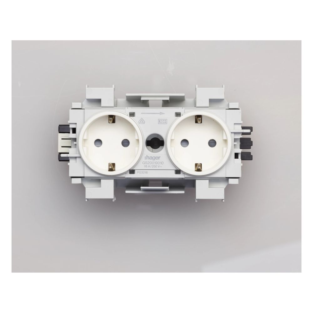 hager SCHUKO Doppelsteckdose mit Wago Steck-/Klemmtechnik Frontrastend in verkehrswei... HAGER-GS20019016 4012740993715 (Abb. 6)