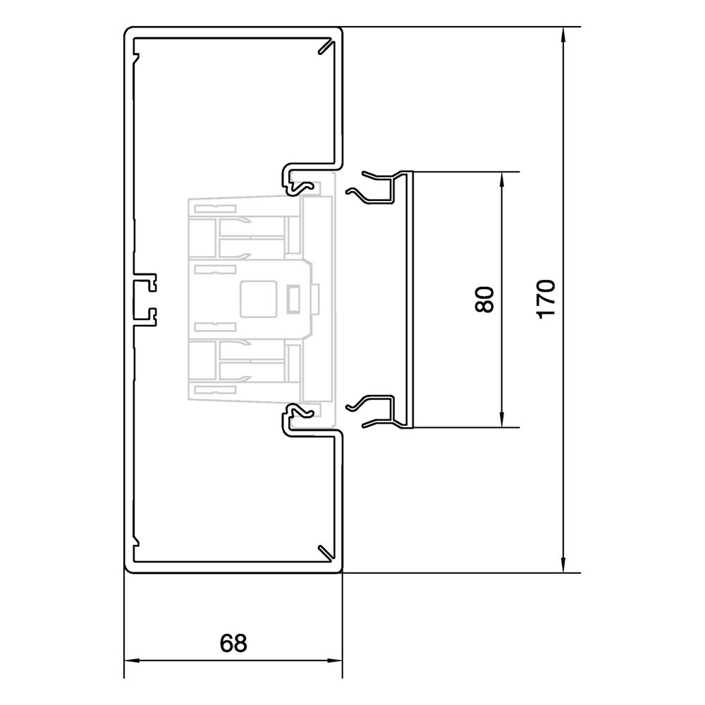 hager Brüstungskanal-Unterteil zu BRH, Oberteil 80mm, 68x170x2000mm, Verkehrsweiß... HAGER-BRH6517019016 4012740007269 (Abb. 3)