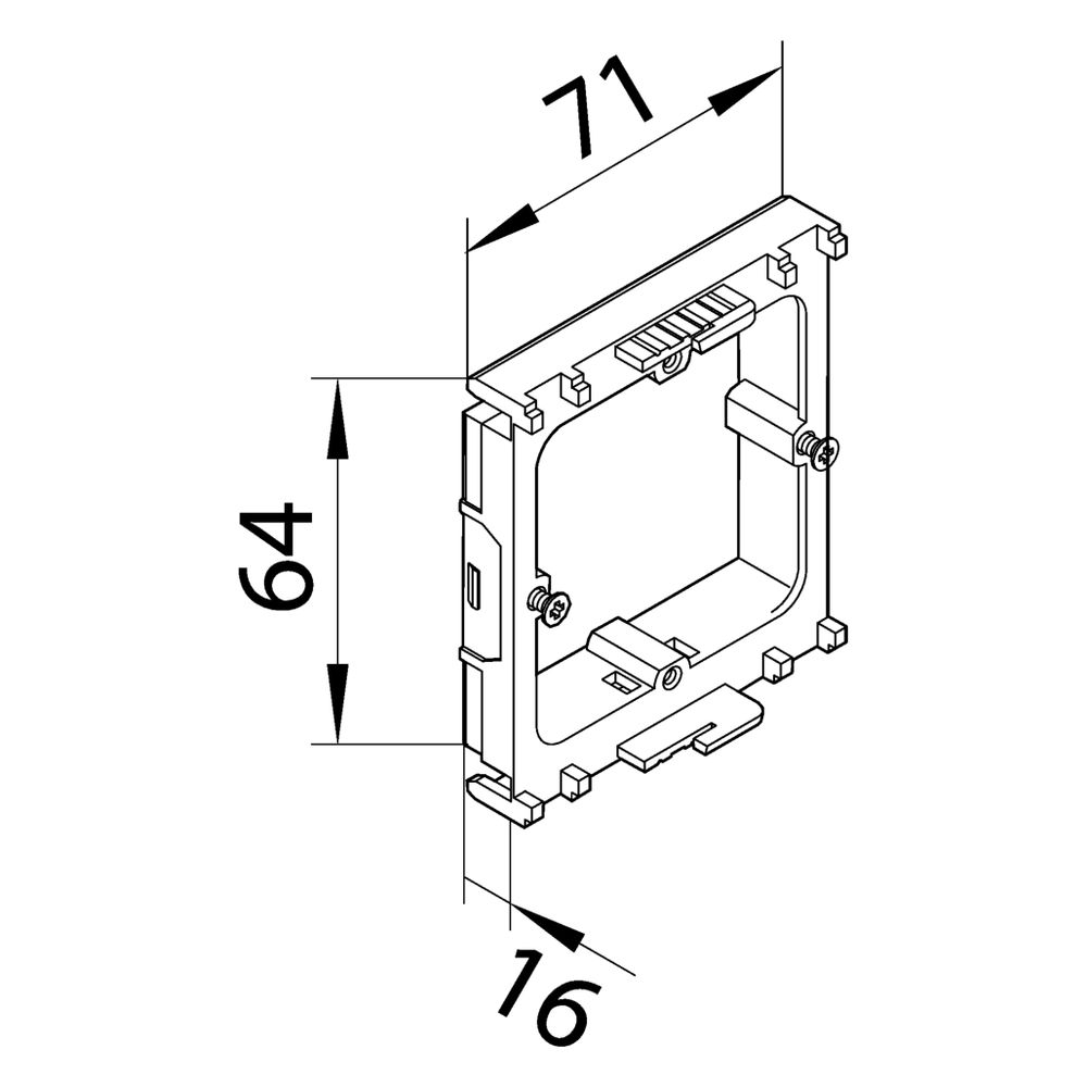 hager Geräteeinbaudose 1-fach Daten f. BR Frontrastend f. tehalit Rahmenblende modular... HAGER-GLT1511 4012740869683 (Abb. 3)