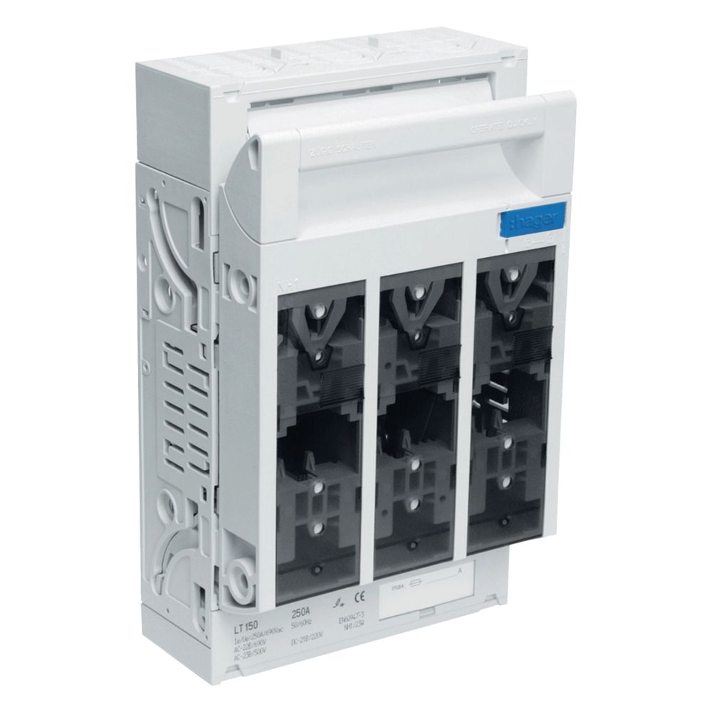 hager Sicherungslasttrennschalter LT NH1 250A für Montageplatte, Schraubanschluss M10... HAGER-LT150 3250614201509 (Abb. 1)