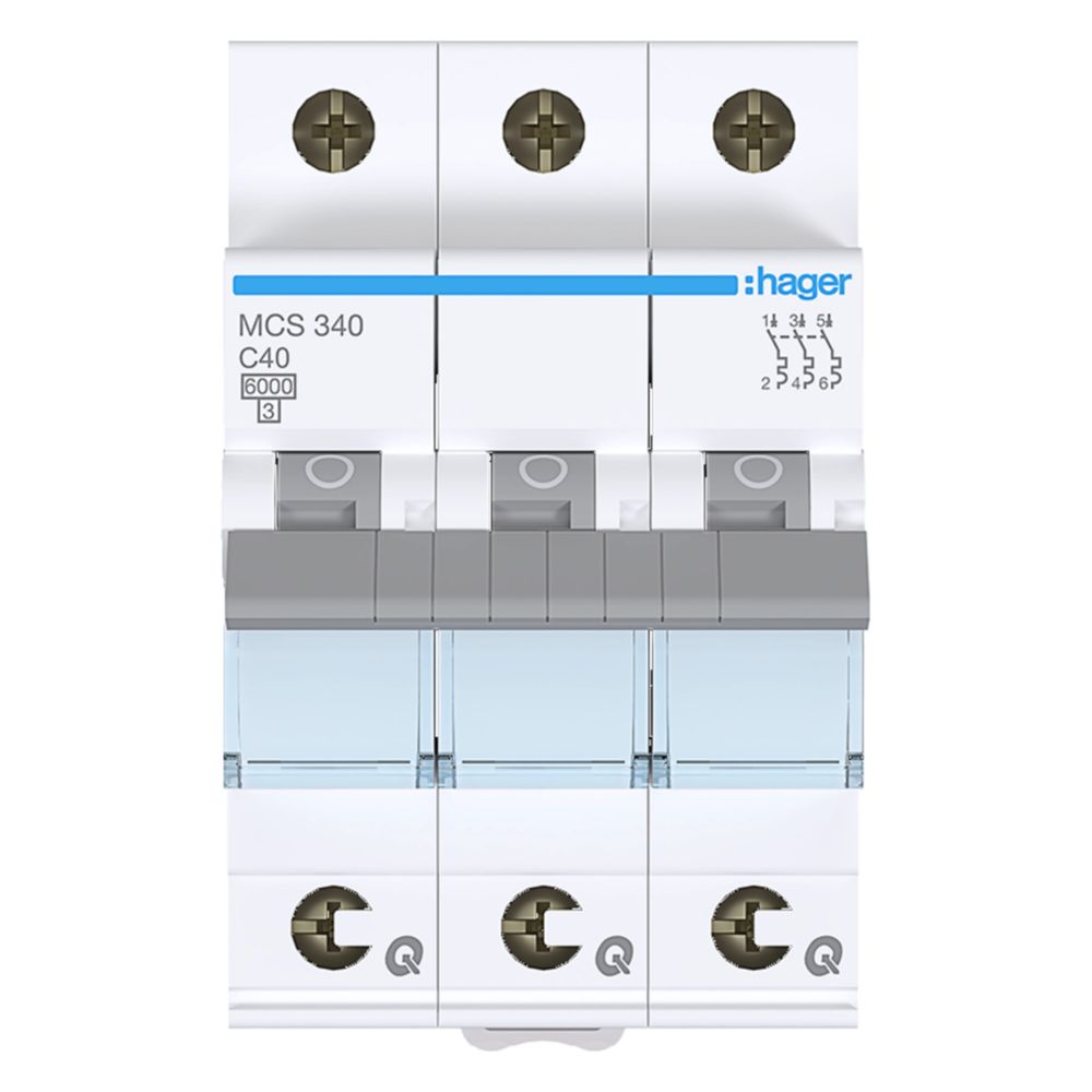 hager Leitungsschutzschalter 3 polig 6kA C-Charakteristik 40A QuickConnect 3 Module... HAGER-MCS340 3250614315374 (Abb. 3)