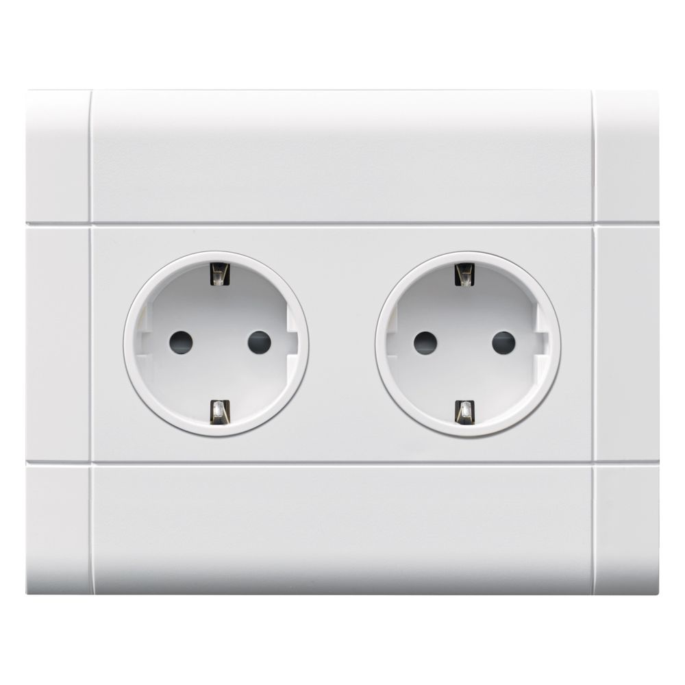hager Steckdose 2fach/Doppelsteckdose Wago Steck-/Klemmtechnik, C-Profil, verkehrswei... HAGER-GS20009016 4012740993708 (Abb. 1)