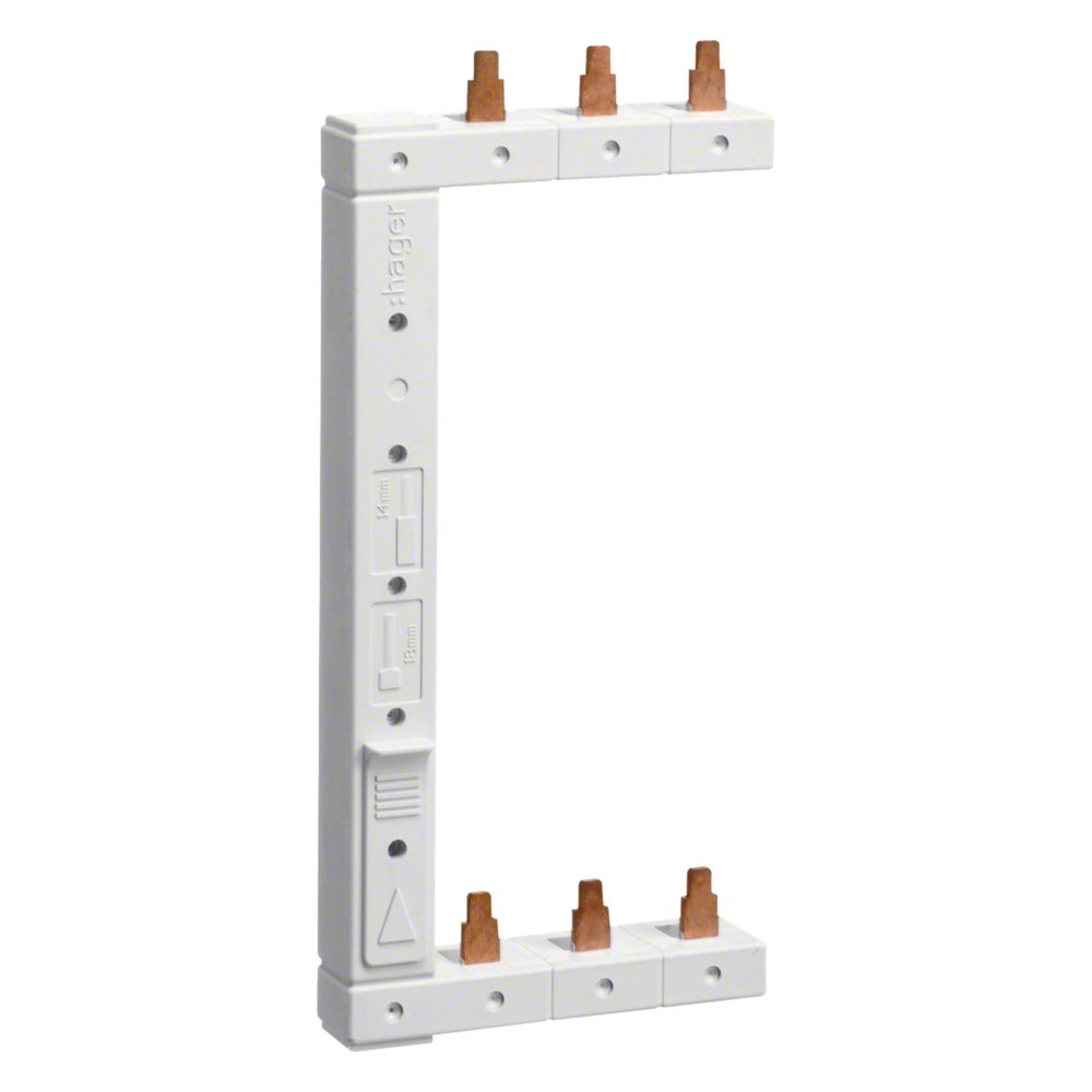 hager Phasenschiene 3polig, 2-reihig 125mm, links, vertikal... HAGER-KCL363L 3250613730246 (Abb. 1)