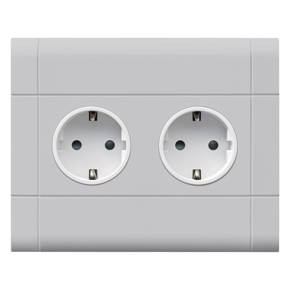 hager Steckdose 2fach/Doppelsteckdose Wago Steck-/Klemmtechnik, C-Profil, verkehrswei... HAGER-GS20009016 4012740993708 (Abb. 6)