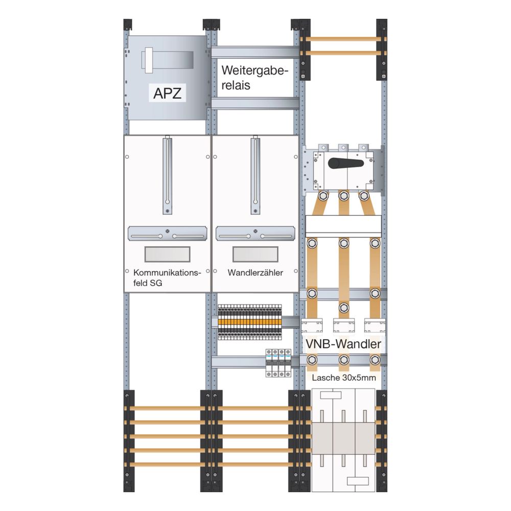 hager Wandler- und Messfeld, Univ.N, ZP-Wa TSG, APZ, Prüfkl.16.pol, Wa-Raum 450mm... HAGER-UF53WBW30 3250611032427 (Abb. 2)