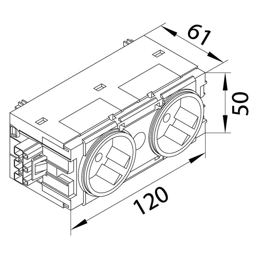 hager SCHUKO Doppelsteckdose 45 Grad mit Wago Steck-/Klemmtechnik C-Profil in verkehr... HAGER-GS20109016 4012740994774 (Abb. 2)