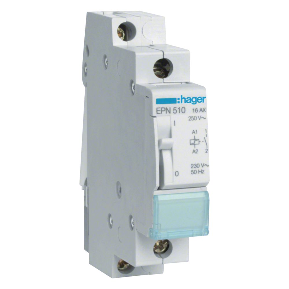 hager Fernschalter / Stromstoßschalter mit 1 Schließer 230V, AC, 16A, 1PLE... HAGER-EPN510 3250612369614 (Abb. 1)