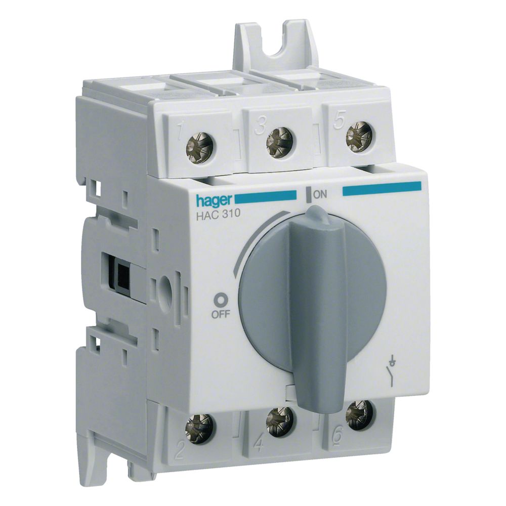 hager Lasttrennschalter/NH-Lasttrenner, 3-polig, 100A, Hutschiene oder Montageplatte... HAGER-HAC310 3250613140298 (Abb. 1)
