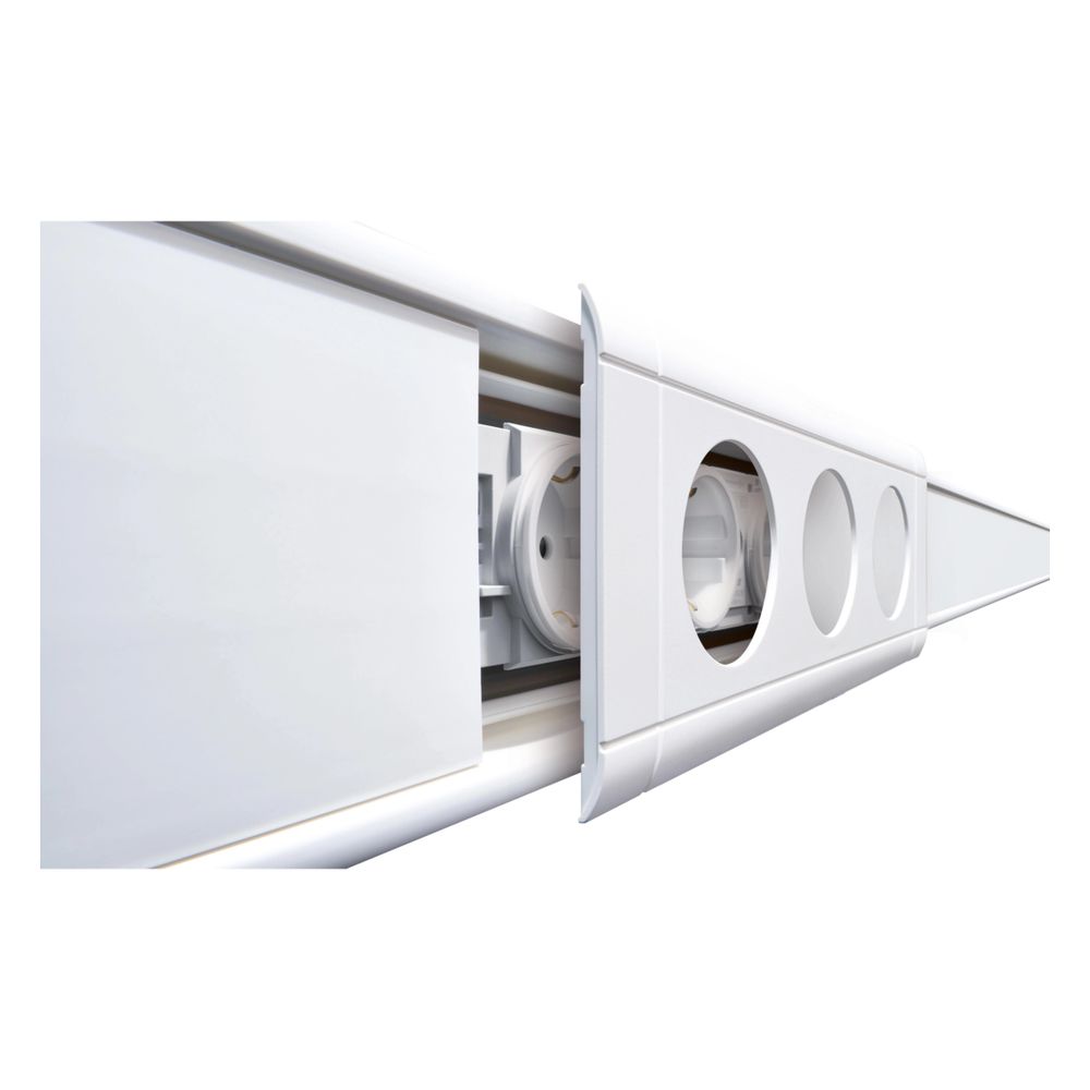 hager Blende Dreifachsteckdose zu Oberteil 80 mm anreihbar halogenfrei verkehrsweiß... HAGER-GB080309016 4012740993005 (Abb. 1)