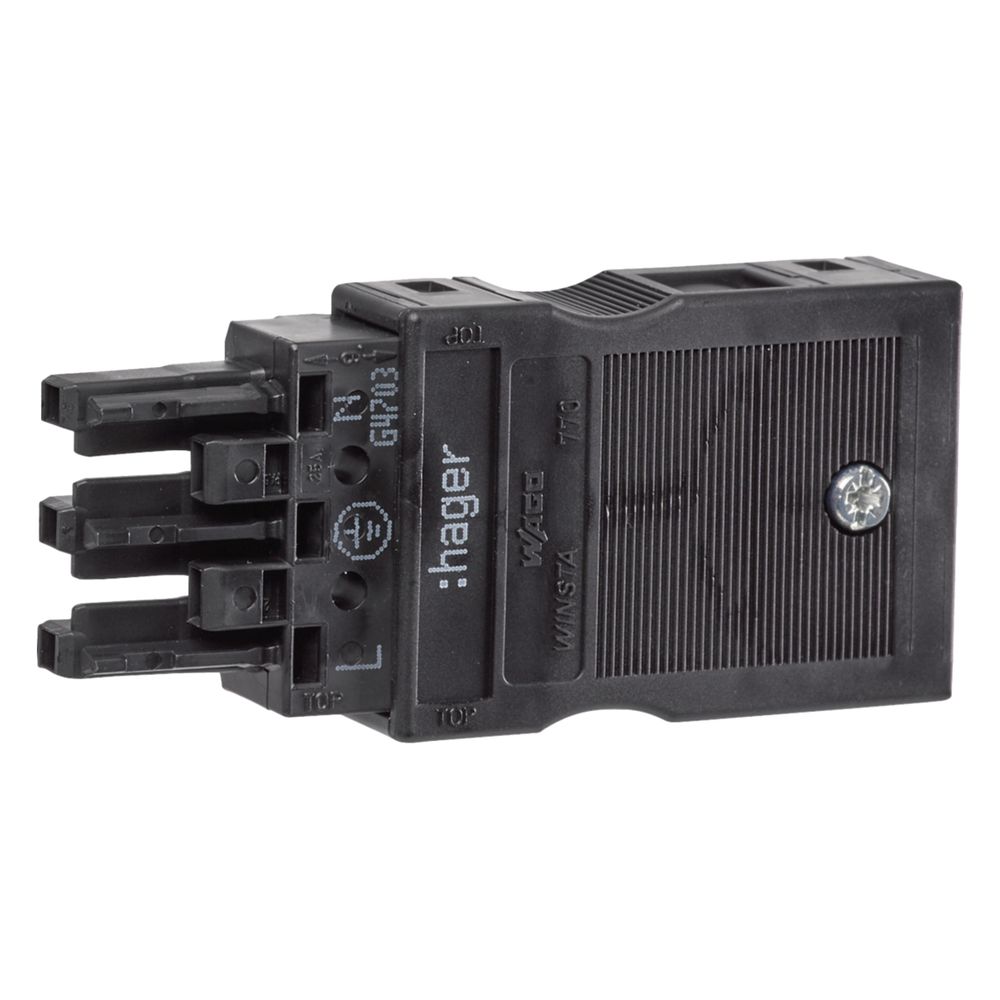 hager Eingangsbuchse Wago 3-polig für starre und feindrahtige Leiter 1,5-2,5 mm2... HAGER-G4703 4012740849562 (Abb. 1)
