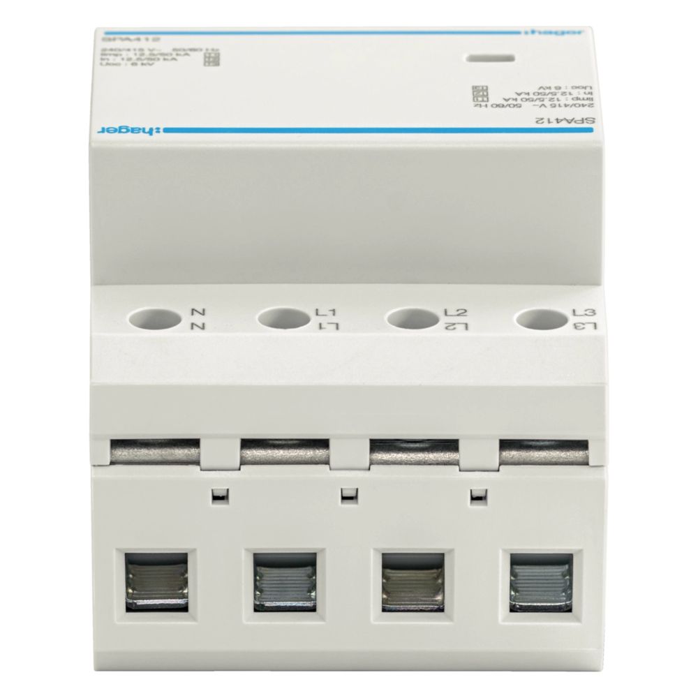 hager Kombiableiter Typ1 u. 2 u. 3 4P 12.5kA FM TNS/TT, Schutz Überspannung und Blitzstro... HAGER-SPA412 3250615513199 (Abb. 4)