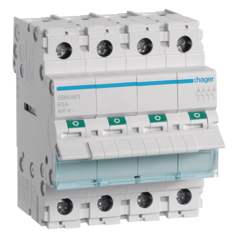 hager Ausschalter 63A 4 Schließer 400V AC 4PLE... HAGER-SBN463 3250615510235 (Abb. 1)