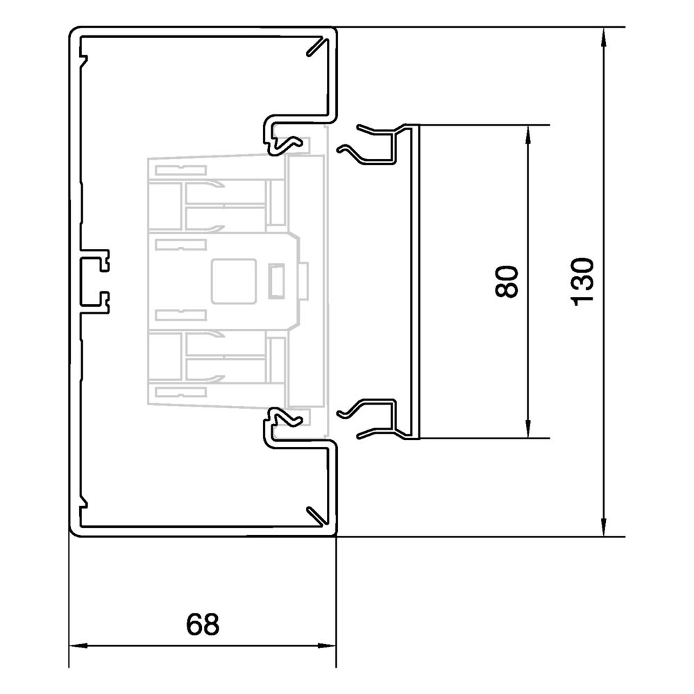 hager Brüstungskanal-Unterteil frontrastend hfr zu BRH 68x130mm, Oberteil 80mm, vw... HAGER-BRH6513019016 4012740007245 (Abb. 3)