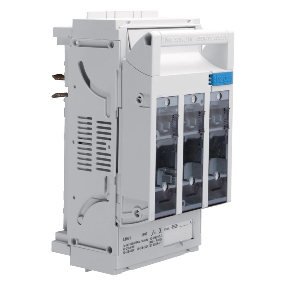 hager Sicherungslasttrennschalter LT NH00/40 mm, 160A, Rahmenklemme für Cu bis 95 mm2... HAGER-LT054 3250614200540 (Abb. 1)