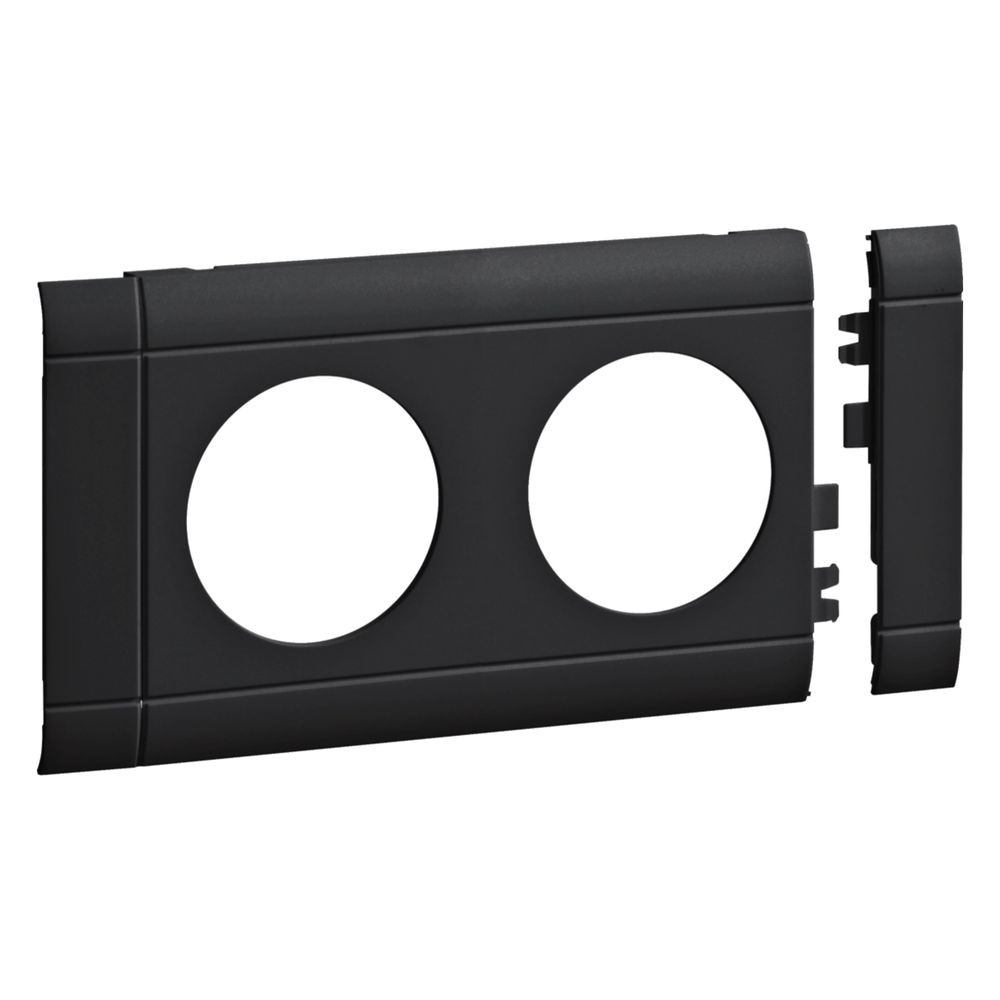 hager Blende 2-fach Steckdose zu Oberteil 80mm anreihbar halogenfrei graphitschwarz... HAGER-GB080209011 4012740909761 (Abb. 3)