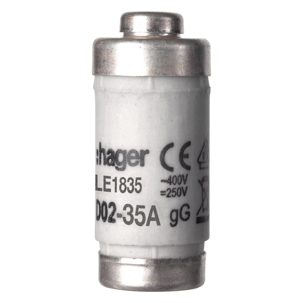 hager Sicherungseinsatz D02 E18 35A 400V gG mit Kennmelder, Nennspannung 400 V , 250 V... HAGER-LE1835 3250614124075 (Abb. 1)