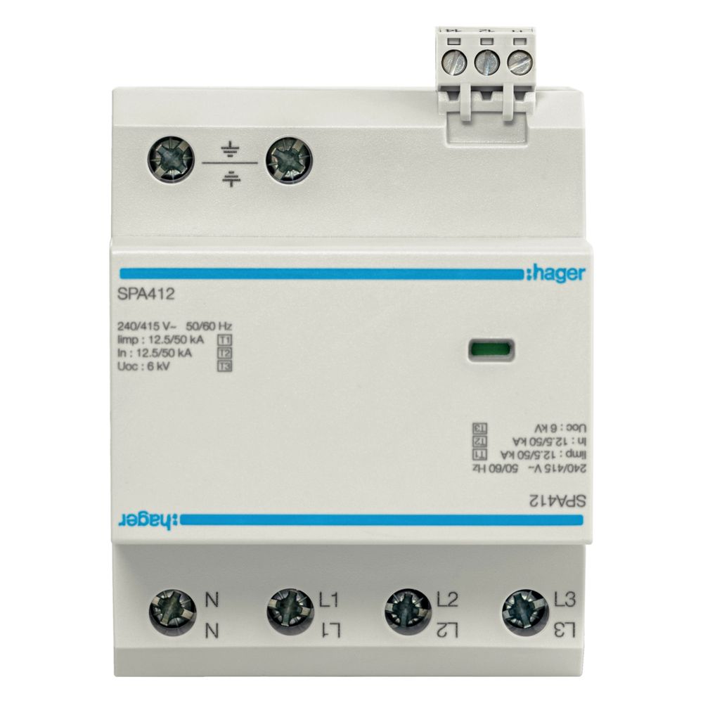 hager Kombiableiter Typ1 u. 2 u. 3 4P 12.5kA FM TNS/TT, Schutz Überspannung und Blitzstro... HAGER-SPA412 3250615513199 (Abb. 2)