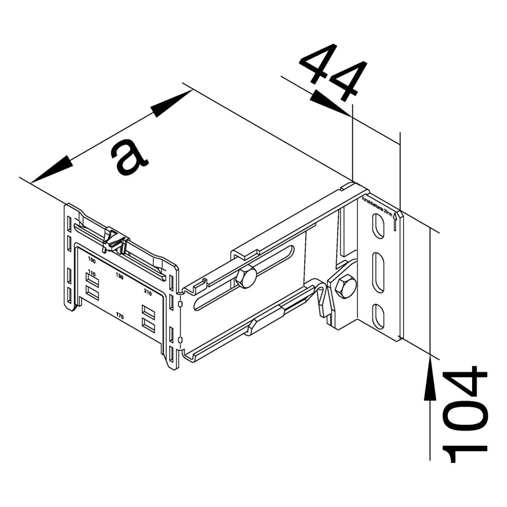 hager Konsole zur Verwendung mit Adapterplatte für Wandabstand 120-200 mm aus Stahl... HAGER-G2262 4012740203494 (Abb. 2)