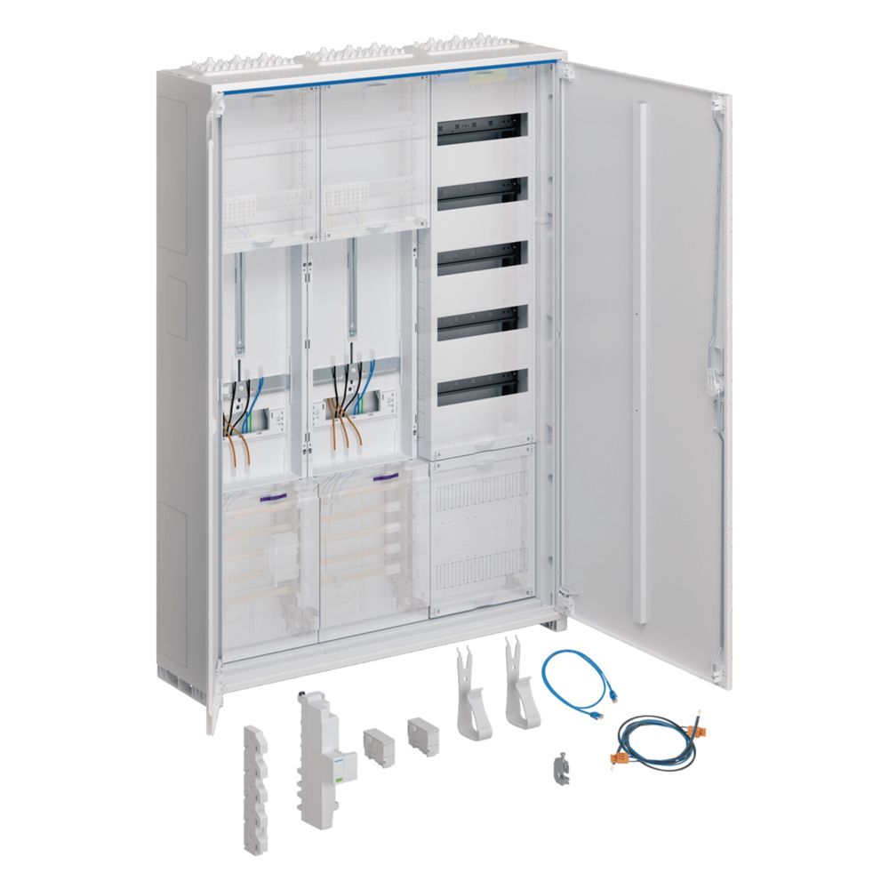 hager Komplettschrank, univers Z, 2 ZP, 3P., APZ, VT5, H 1100 mm, 3-feldig, ÜSS, ESA... HAGER-ZB333T25W31 3250617650953 (Abb. 1)