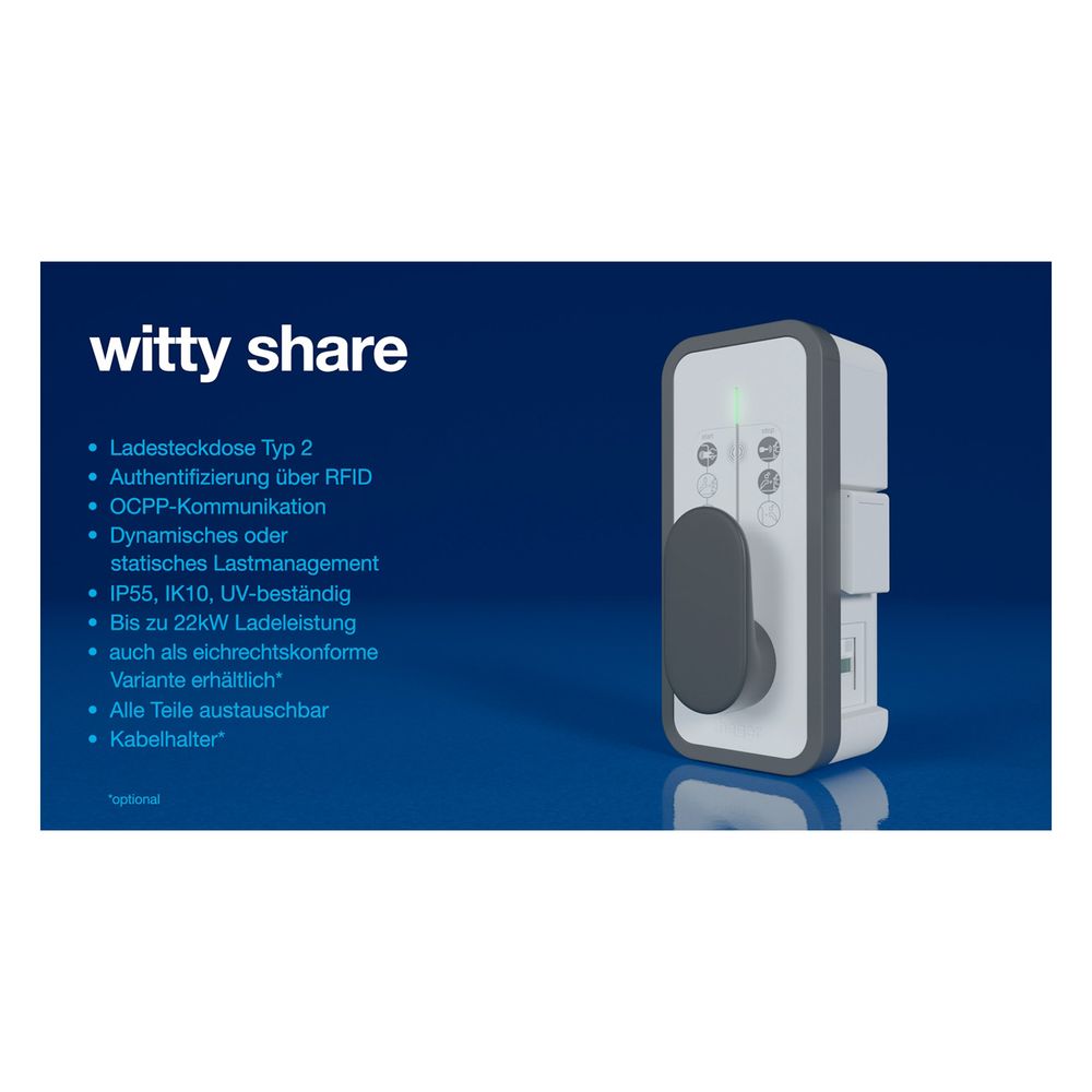 hager Ladestation witty share bis 22kW, OCPP für Lastmanagement, RFID, Eichrecht... HAGER-XEV1R22T2ER 3250610010068 (Abb. 2)
